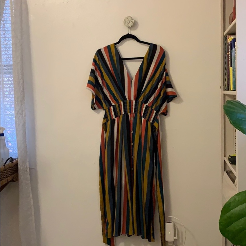 Oddy Stripped Midi Dress (Boutique)